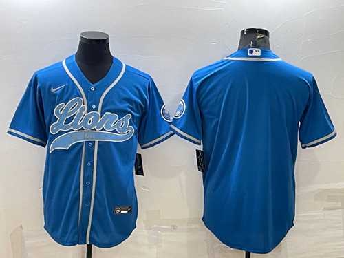 Men's Detroit Lions Blank Blue With Patch Cool Base Stitched Baseball Jersey,We sell and wholesale Men's Detroit Lions Blank Blue With Patch Cool Base Stitched Baseball Jersey on line form chian!